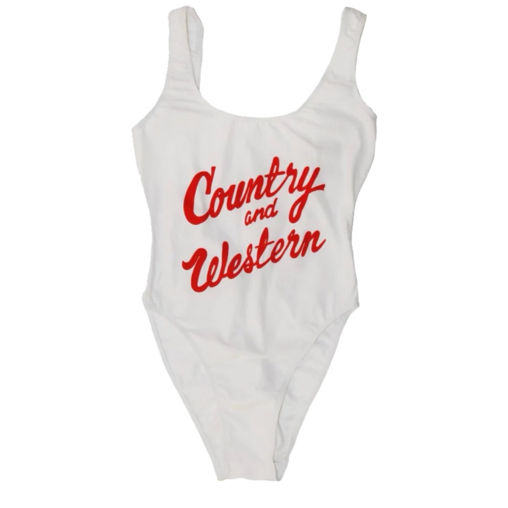 Vinyl Ranch Country and Western white bodysuit